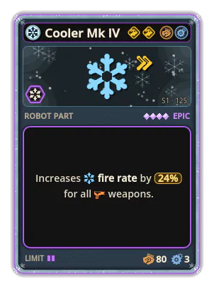 Cooler Mk IV: +24% Fire rate of all weapons