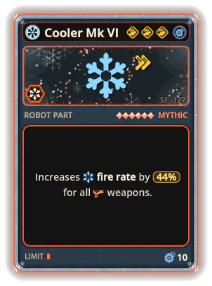 Cooler Mk VI: +44% Fire rate of all weapons