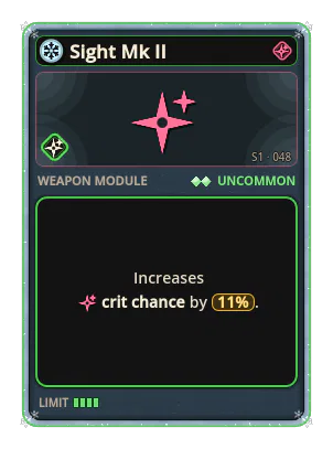 Sight Mk II: Crit chance +11%