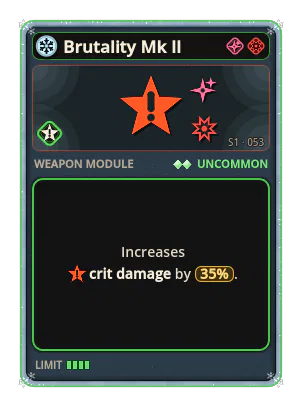 Brutality Mk II: Crit damage +35%