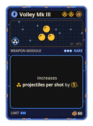 Volley Mk III: +1 emission per shot