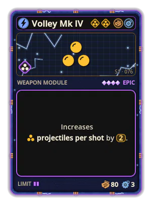 Volley Mk IV: +2 emissions per shot