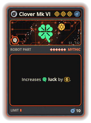Clover Mk VI: +6 Luck (rarer cards)