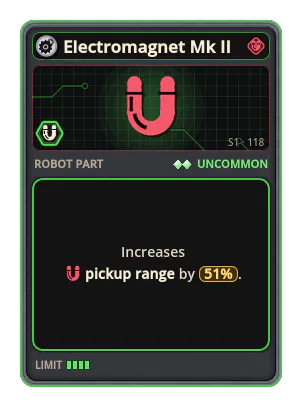 Electromagnet Mk II: +51% Pickup range