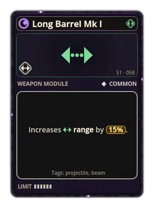 Long Barrel Mk I: Range +15%