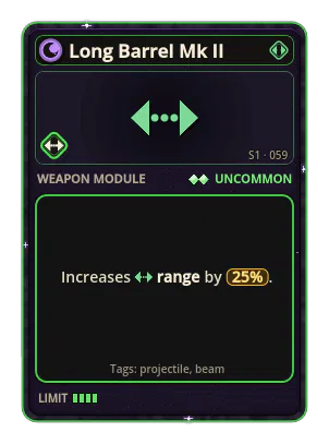 Long Barrel Mk II: Range +25%