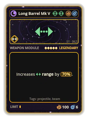 Long Barrel Mk V: Range +70%