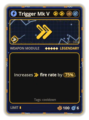 Trigger Mk V: Fire rate +75%