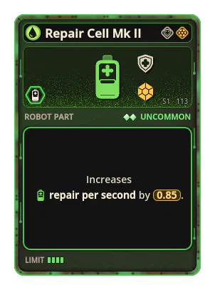 Repair Cell Mk II: +0.85 Repair per second