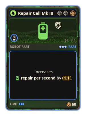 Repair Cell Mk III: +1.1 Repair per second