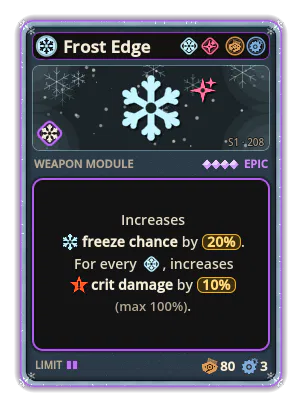 Frost Edge: Ice · chance 20% +10.0 Crit damage per icon: Ice (max +100.0)