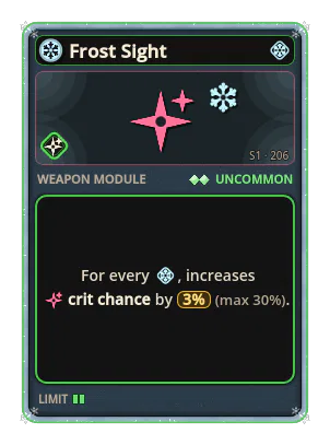 Frost Sight: +3.0 Crit chance per icon: Ice (max +30.0)