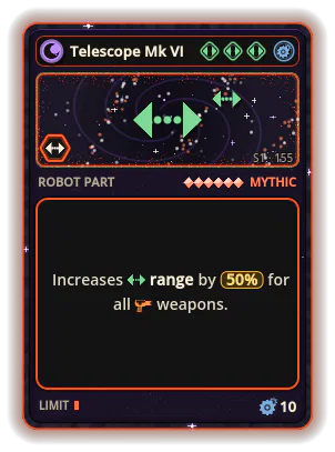 Telescope Mk VI: +50% Range of all weapons