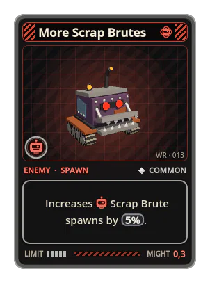 More Scrap Brutes: Increases Scrap Brute spawns by 5%.