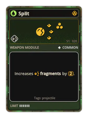 Split: Splits into shards; each card is one more generation. Split ×2