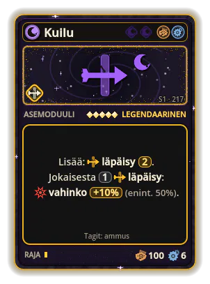 Kuilu: Läpäisy ×2 Jokaisesta 1 läpäisy: vahinko +10% (enint. 50%).