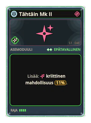 Tähtäin Mk II: Kriittinen mahdollisuus +11%