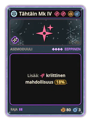 Tähtäin Mk IV: Kriittinen mahdollisuus +18%