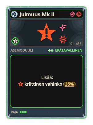 Julmuus Mk II: Kriittinen vahinko +35%