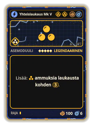 Yhteislaukaus Mk V: +3 emissiota / laukaus
