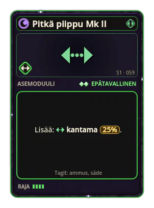 Pitkä piippu Mk II: Kantama +25%