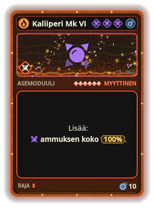 Kaliiperi Mk VI: Ammuksen koko +100%