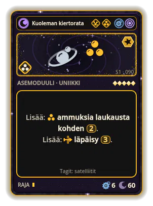 Kuoleman kiertorata: +2 emissiota / laukaus Läpäisy ×3