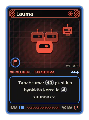 Lauma: Tapahtuma: 40 punkkia hyökkää kerralla 4 suunnasta.