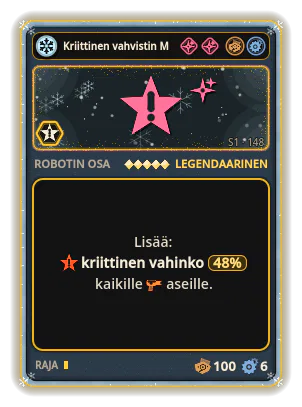 Kriittinen vahvistin Mk V: +48% Kaikkien aseiden kriittinen vahinko