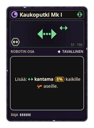 Kaukoputki Mk I: +8% Kaikkien aseiden kantama
