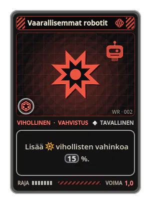 Vaarallisemmat robotit: Lisää vihollisten vahinkoa 15 %.
