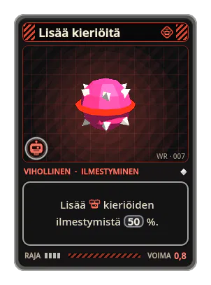 Lisää kieriöitä: Lisää kieriöiden ilmestymistä 50 %.
