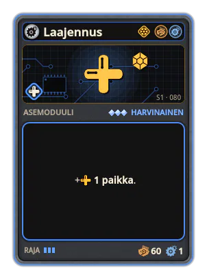 Laajennus: Lisää paikkoja valittuun aseeseen. +1 paikka