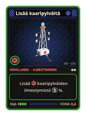Lisää kaaripylväitä: Lisää kaaripylväiden ilmestymistä 5 %.