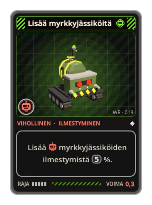 Lisää myrkkyjässiköitä: Lisää myrkkyjässiköiden ilmestymistä 5 %.