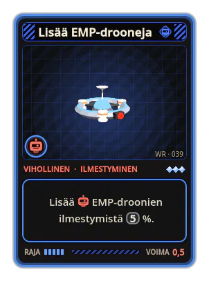 Lisää EMP-drooneja: Lisää EMP-droonien ilmestymistä 5 %.