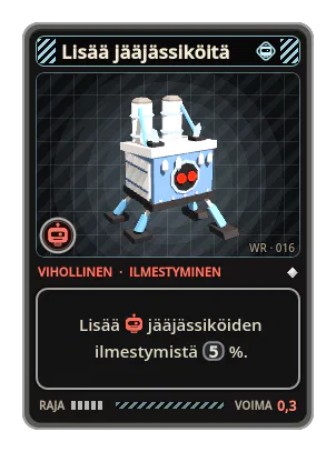 Lisää jääjässiköitä: Lisää jääjässiköiden ilmestymistä 5 %.