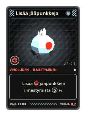Lisää jääpunkkeja: Lisää jääpunkkien ilmestymistä 5 %.