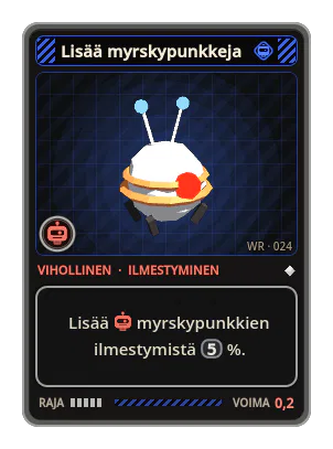 Lisää myrskypunkkeja: Lisää myrskypunkkien ilmestymistä 5 %.
