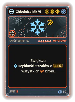 Chłodnica Mk VI: +44% Szybkość strzałów wszystkich broni