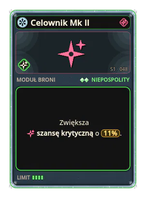 Celownik Mk II: Szansa krytyczna +11%