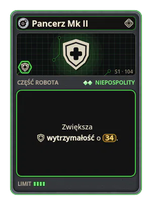 Pancerz Mk II: +34 Wytrzymałość