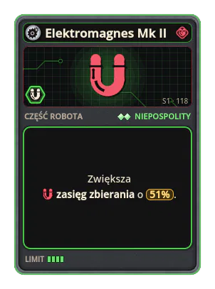 Elektromagnes Mk II: +51% Zasięg zbierania