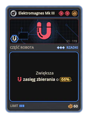Elektromagnes Mk III: +66% Zasięg zbierania
