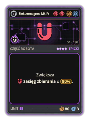 Elektromagnes Mk IV: +90% Zasięg zbierania