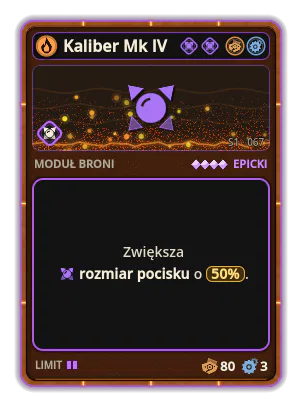 Kaliber Mk IV: Rozmiar pocisku +50%