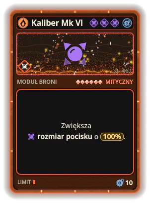 Kaliber Mk VI: Rozmiar pocisku +100%