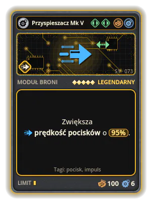 Przyspieszacz Mk V: Prędkość pocisków +95%