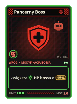 Pancerny Boss: Zwiększa HP bossa o 15%.