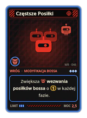 Częstsze Posiłki: Zwiększa wezwania posiłków bossa o 1 w każdej fazie.